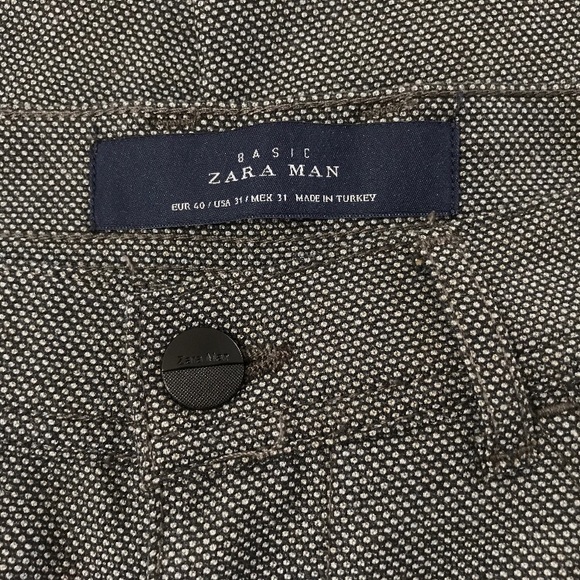 ZARA  Gray Black Textured Slim Pants - Picture 7 of 7